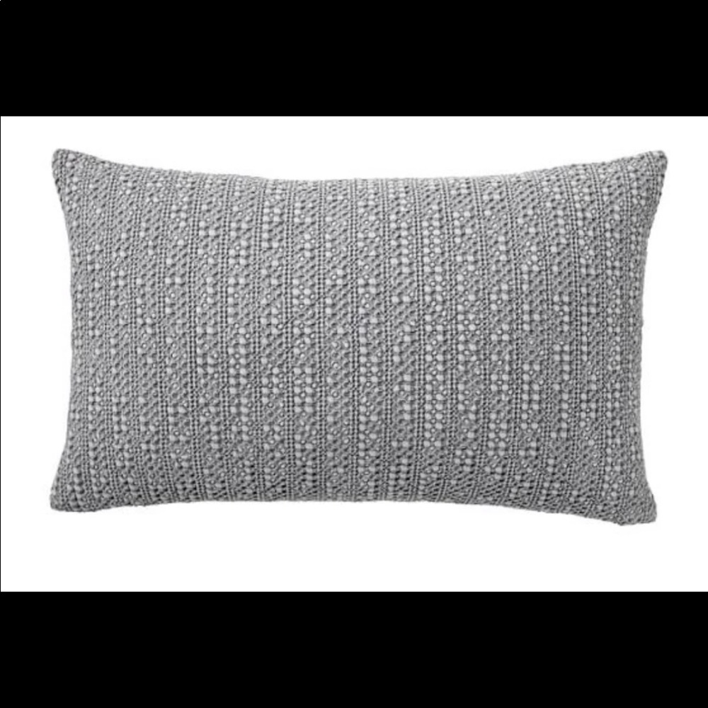 Pottery Barn honeycomb pillow cover in gray